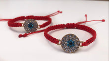 Load image into Gallery viewer, Shiny evil eye in macrame
