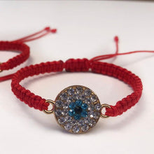 Load image into Gallery viewer, Shiny evil eye in macrame
