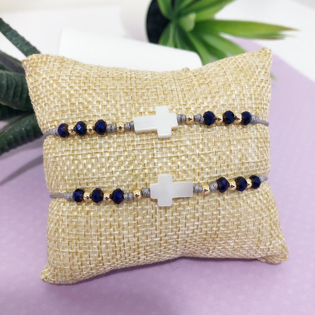Natural Seashell Cross Bracelet